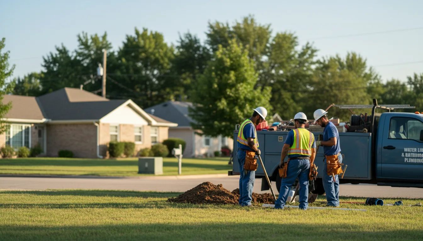 Residential water line and bathroom plumbing service in Vinton, IA